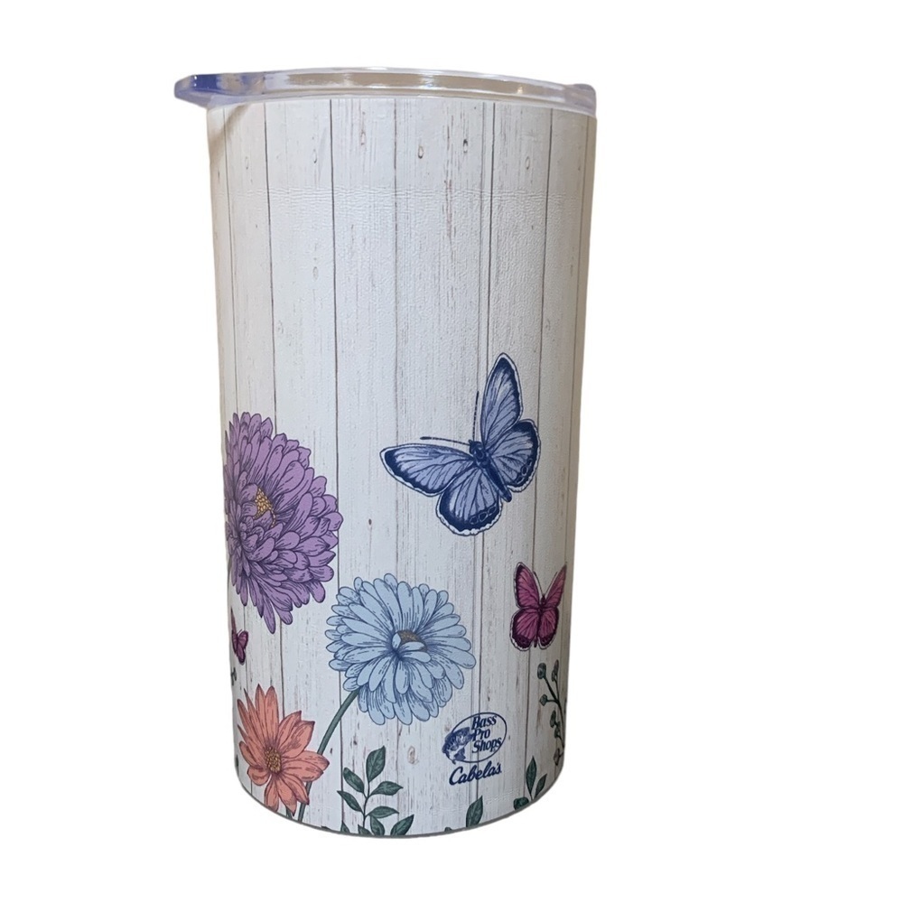 CABELA’S Bass Pro Shops Floral Butterfly Travel Tumbler